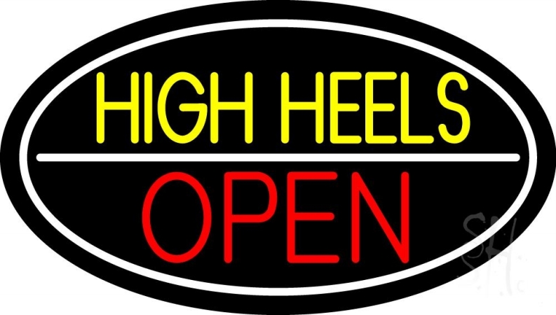 N105-10016-clear High Heels Open White Border Clear Backing Neon Sign, 17 x 1 x 30 in.