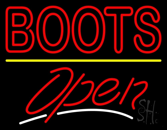 N105-10089-clear Red Boots Open Clear Backing Neon Sign, 24 x 1 x 31 in.