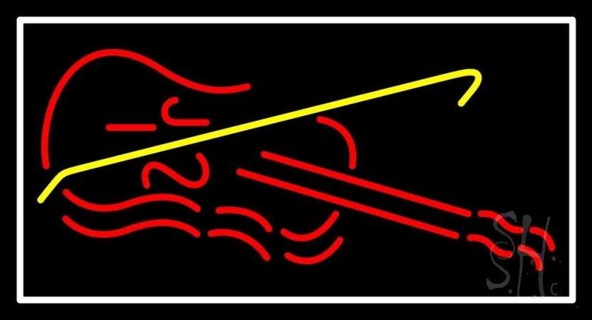 Violin Clear Backing Neon Sign, 20 x 1 x 37 in.