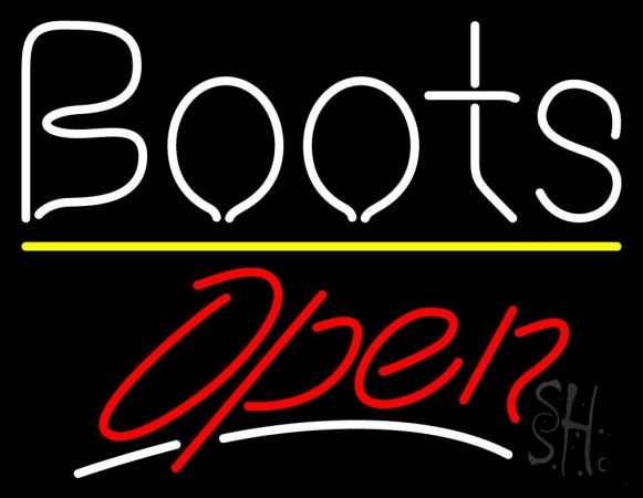 N105-10256-clear White Boots Open Clear Backing Neon Sign, 24 x 1 x 31 in.