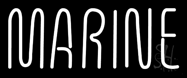 N105-10263-clear White Marine Clear Backing Neon Sign, 10 x 1 x 24 in.