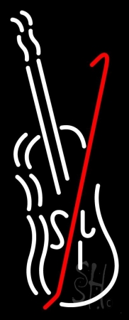 White Violin Clear Backing Neon Sign, 32 x 1 x 13 in.