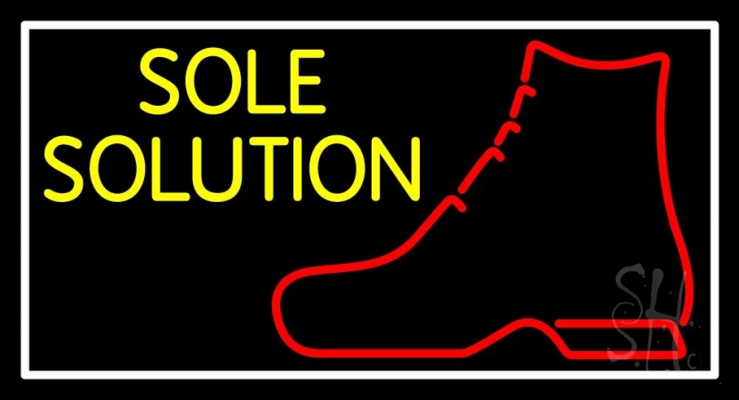 N105-10329-clear Yellow Sole Solution Clear Backing Neon Sign, 20 x 1 x 37 in.