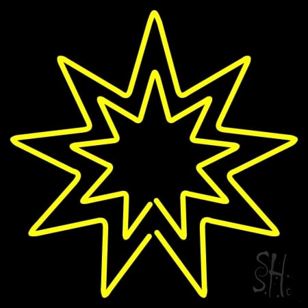 Bahai Clear Backing Neon Sign, 24 x 1 x 24 in.