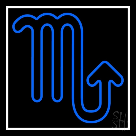 Blue Scorpio White Border Clear Backing Neon Sign, 24 x 1 x 24 in.