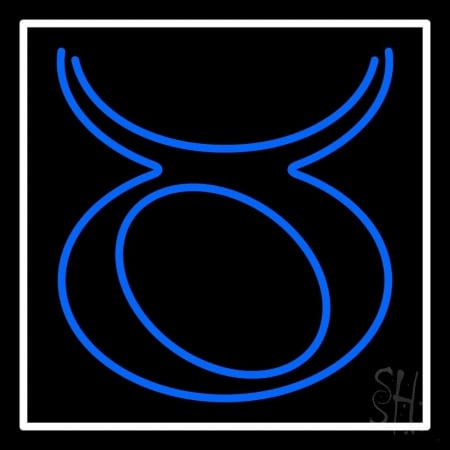 Blue Taurus Clear Backing Neon Sign, 24 x 1 x 24 in.