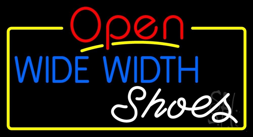 N105-10466-clear Blue Wide Width White Shoes Open Clear Backing Neon Sign, 20 x 1 x 37 in.