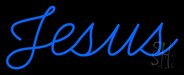 N105-10484-clear Cursive Jesus Clear Backing Neon Sign, 13 x 1 x 32 in.