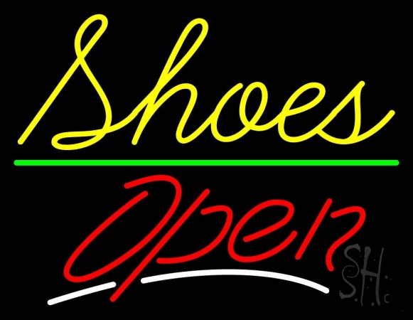 N105-10486-clear Cursive Shoes Open Clear Backing Neon Sign, 24 x 1 x 31 in.