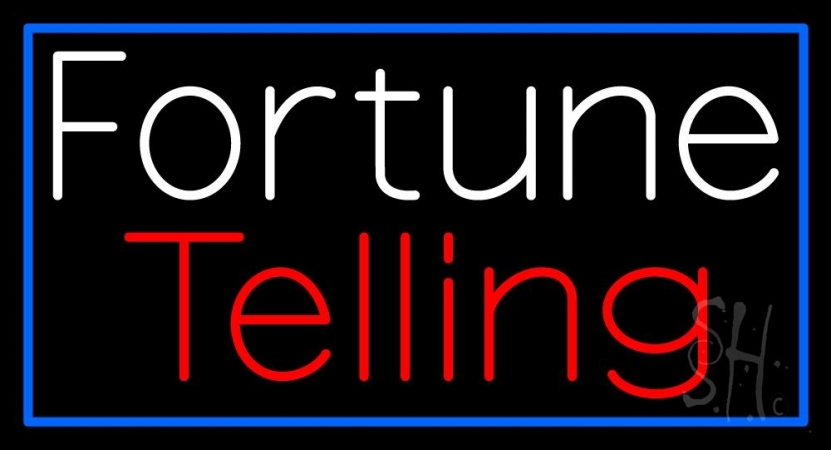 N105-10791-clear Fortune Telling Blue Border Clear Backing Neon Sign, 20 x 1 x 37 in.
