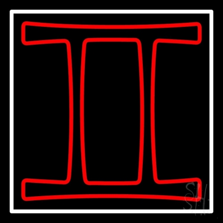 Gemini Red Clear Backing Neon Sign, 24 x 1 x 24 in.