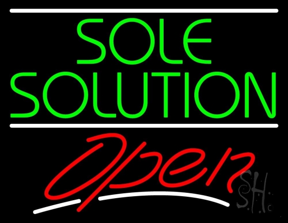 N105-10869-clear Green Sole Solution Open Clear Backing Neon Sign, 24 x 1 x 31 in.