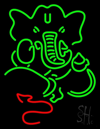 Lord Ganesha Clear Backing Neon Sign, 31 x 1 x 24 in.