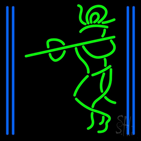 Lord Krishna with Line Clear Backing Neon Sign, 24 x 1 x 24 in.