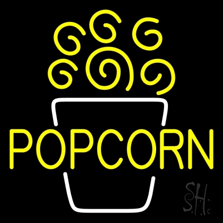 N105-10968-clear Popcorn Block Clear Backing Neon Sign, 24 x 1 x 24 in.