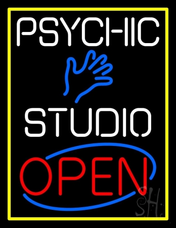 N105-10982-clear Psychic Studio Open Clear Backing Neon Sign, 31 x 1 x 24 in.
