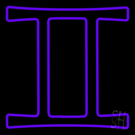 Purple Gemini Clear Backing Neon Sign, 24 x 1 x 24 in.