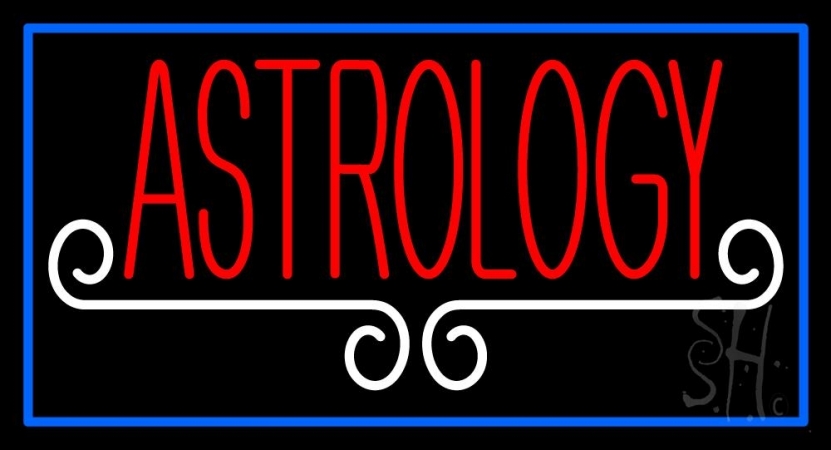 N105-11010-clear Red Astrology White Line Blue Border Clear Backing Neon Sign, 20 x 1 x 37 in.