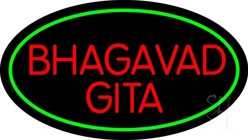 N105-11015-clear Red Bhagavad Gita with Border Clear Backing Neon Sign, 17 x 1 x 30 in -  The Sign Store