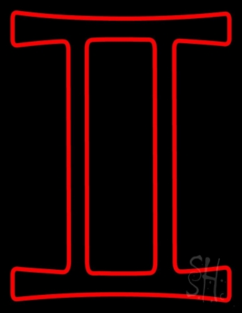 Red Gemini Clear Backing Neon Sign, 31 x 1 x 24 in.