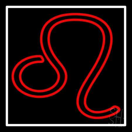 Red Leo Clear Backing Neon Sign, 24 x 1 x 24 in.
