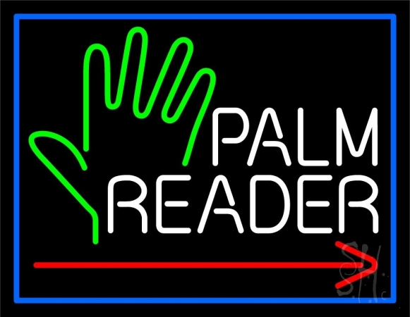 N105-11120-clear Red Palm Reader Arrow White Border Clear Backing Neon Sign, 24 x 1 x 31 in.