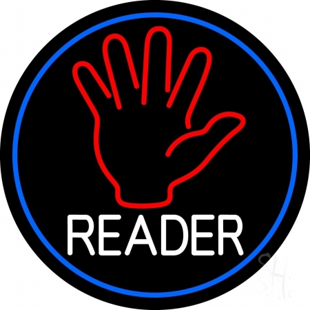 N105-11127-clear Red Palm White Reader Clear Backing Neon Sign, 26 x 1 x 26 in.