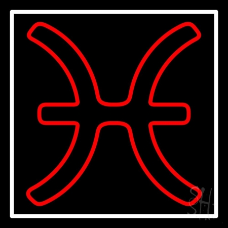 Red Pisces Clear Backing Neon Sign, 24 x 1 x 24 in.