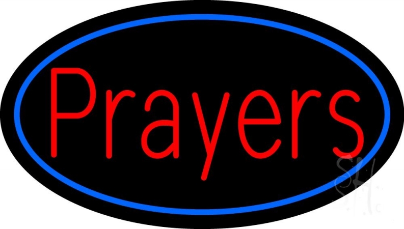 N105-11139-clear Red Prayers Clear Backing Neon Sign, 17 x 1 x 30 in.