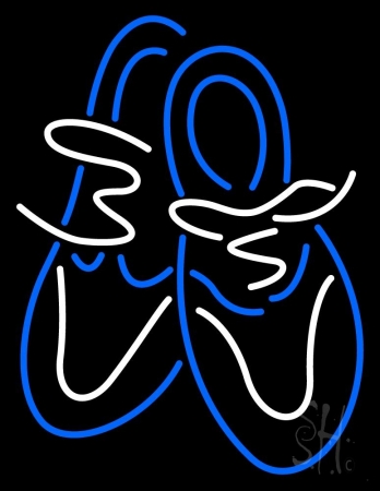 Shoe Pair Clear Backing Neon Sign, 31 x 1 x 24 in.