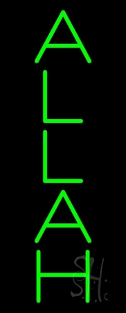 N105-11225-clear Vertical Allah Clear Backing Neon Sign, 32 x 1 x 13 in.