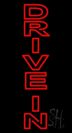 N105-11234-clear Vertical Double Stroke Drive in Clear Backing Neon Sign, 37 x 1 x 20 in.