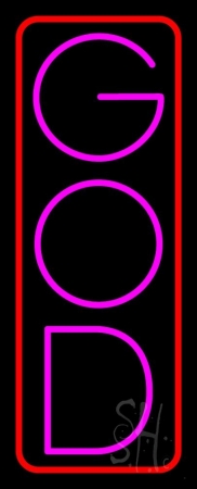 N105-11235-clear Vertical God Clear Backing Neon Sign, 32 x 1 x 13 in.
