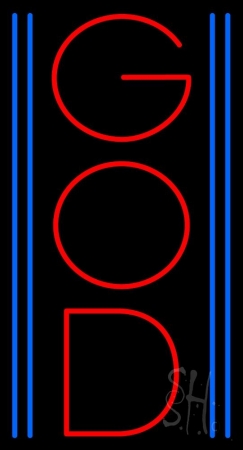 N105-11244-clear Vertical Red God Clear Backing Neon Sign, 37 x 1 x 20 in.
