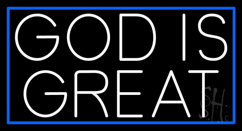 White God is Great Clear Backing Neon Sign, 20 x 1 x 37 in.