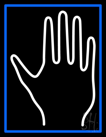 White Palm Blue Border Clear Backing Neon Sign, 31 x 1 x 24 in.