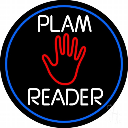 N105-11325-clear White Palm Reader Clear Backing Neon Sign, 26 x 1 x 26 in.