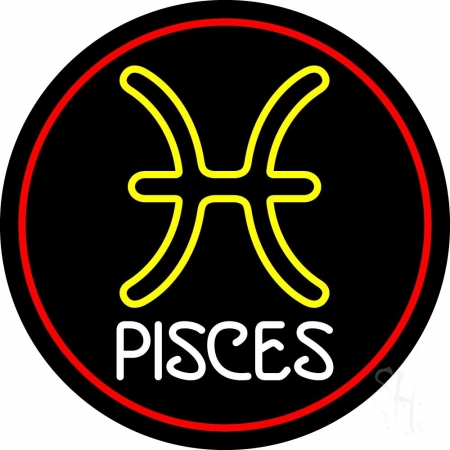 N105-11344-clear White Pisces Clear Backing Neon Sign, 26 x 1 x 26 in.