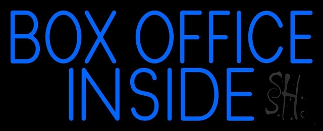 N105-11461-clear Blue Box Office Inside Clear Backing Neon Sign, 13 x 1 x 32 in.