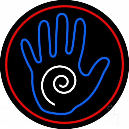 Blue Palm Clear Backing Neon Sign, 26 x 1 x 26 in.