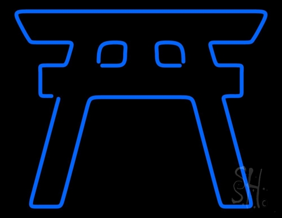 Blue Shinto Clear Backing Neon Sign, 24 x 1 x 31 in.