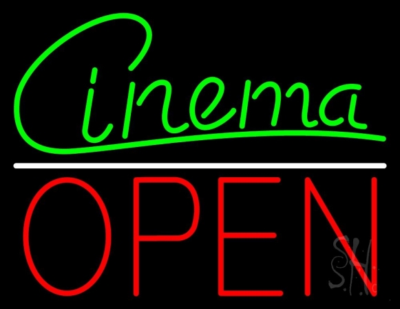 N105-11519-clear Cinema Cursive Open Clear Backing Neon Sign, 24 x 1 x 31 in.