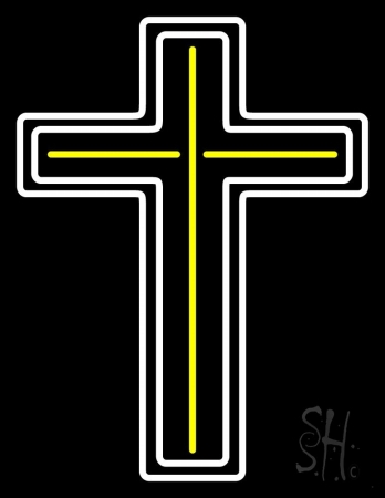 Cross Clear Backing Neon Sign, 31 x 1 x 24 in.