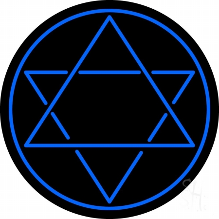 Judaism Star of David Clear Backing Neon Sign, 26 x 1 x 26 in.