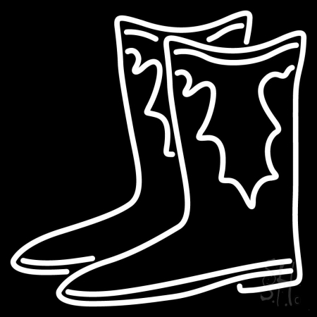 N105-11622-clear Pair of Boots Logo Clear Backing Neon Sign, 24 x 1 x 24 in.