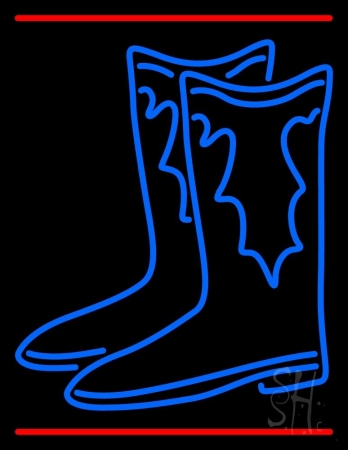 Pair of Boots Logo with Line Clear Backing Neon Sign, 31 x 1 x 24 in.