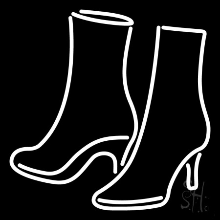 Pair of Boots Clear Backing Neon Sign, 24 x 1 x 24 in.