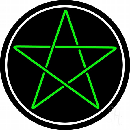 N105-11633-clear Pentacle Clear Backing Neon Sign, 26 x 1 x 26 in.