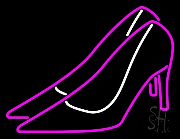 Pink High Heels Clear Backing Neon Sign, 24 x 1 x 31 in.