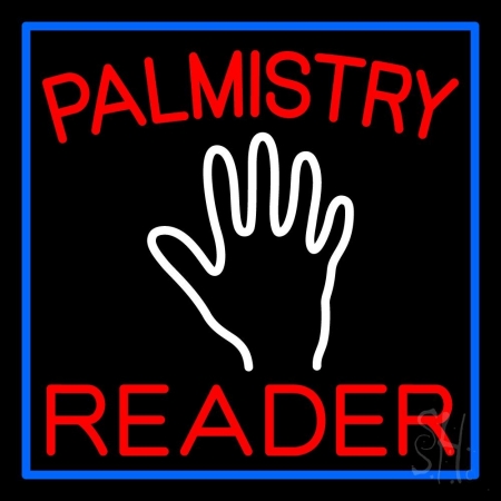 N105-11728-clear Red Palmistry Reader Clear Backing Neon Sign, 24 x 1 x 24 in.
